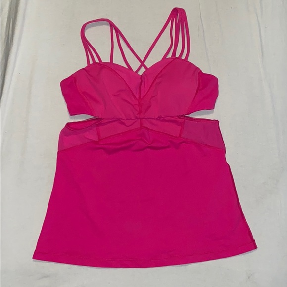 lululemon athletica Tops - LULULEMON Strappy Back Tank Top Built In Bra Pink